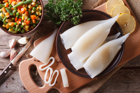 Fresh squid sold by King Tide Seafood Provisions